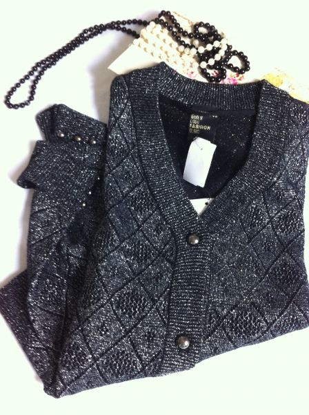 CARDIGAN LUREX PRATEADO