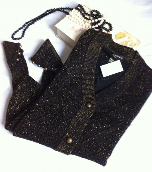 CARDIGAN LUREX DOURADO